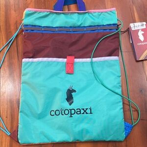 Cotopaxi Blue and Brown Backpack with Color-Blocking Design